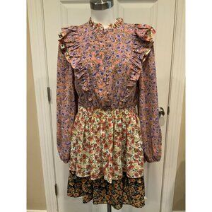 English Factory Floral Multi Color Mini Dress, NWT! Size M